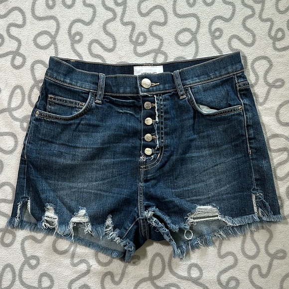 Current/Elliott Pants - Current/Elliott The Ultra High Waist Belloc Cutaway Fly Shorts
